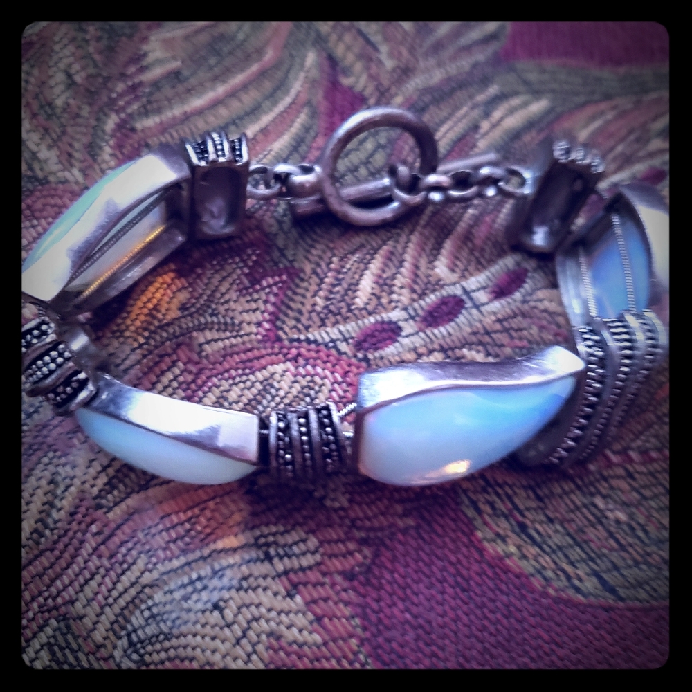 Beautiful unique blue and silver bracelet